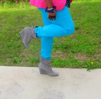 What I Wore: {Color Blocking with Polka Dots}