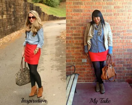 What I Wore: {Chambray & Red}