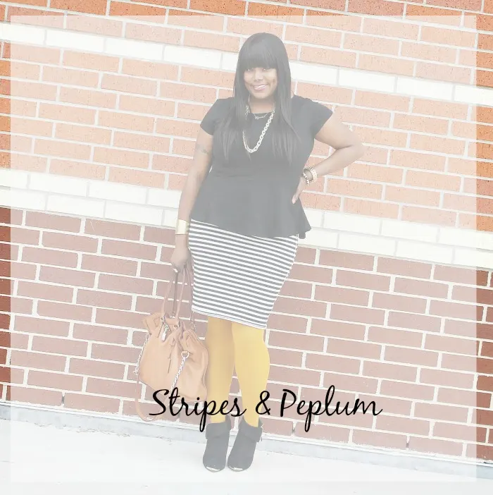 What I Wore: {Stripes & Peplum & oNecklace}