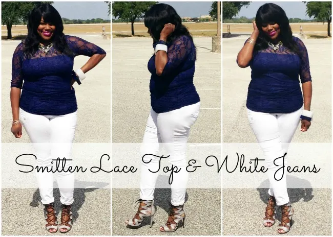 What I Wore: {Smitten Lace Top & White Jeans}